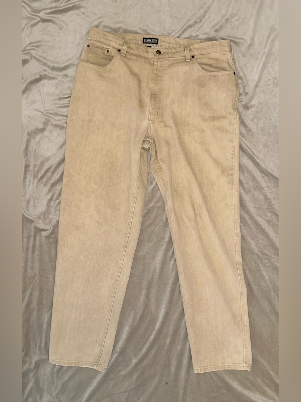 Lands' End Men's Denim Tan Chinos, long inseam.
